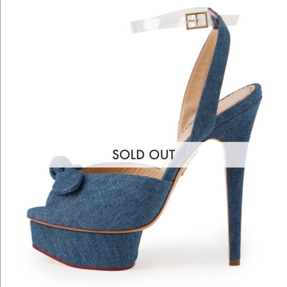 Charlotte Olympia Serena Denim Ankle-Wrap Sandal - Picture 2 of 7